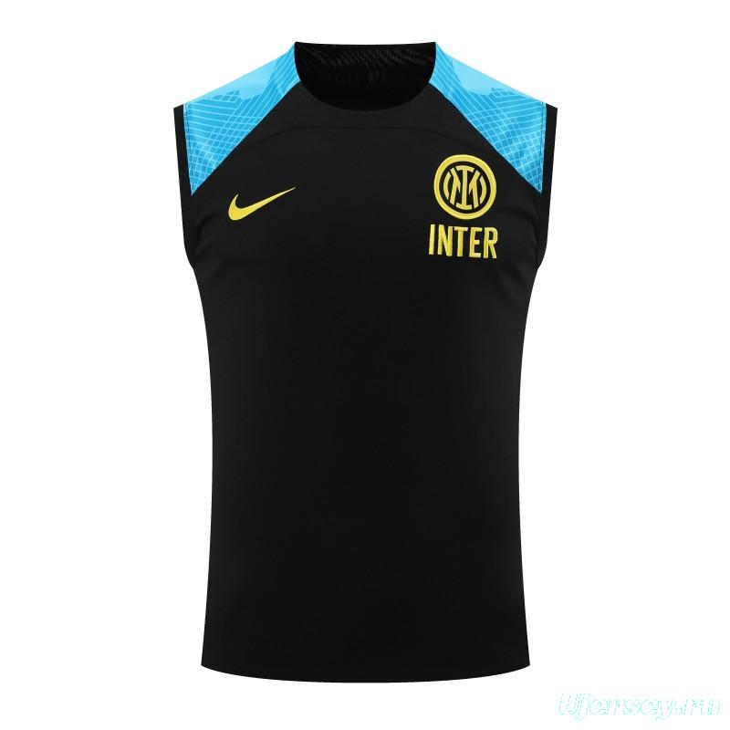 23-24 Inter Milan Black/Blue Vest Jersey+Shorts