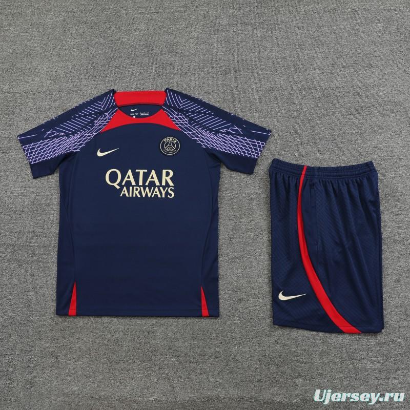 23-24 PSG Navy Short Sleeve+Shorts