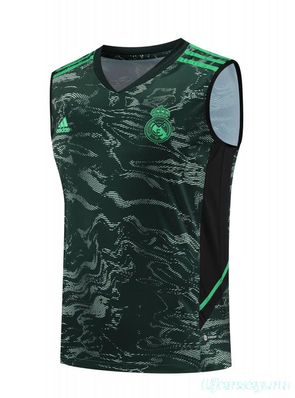 23-24 Real Madrid Black Green Pattern Vest Jersey+Shorts