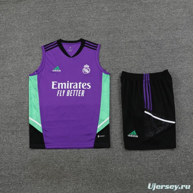 23-24 Real Madrid Purple Vest Jersey+Shorts