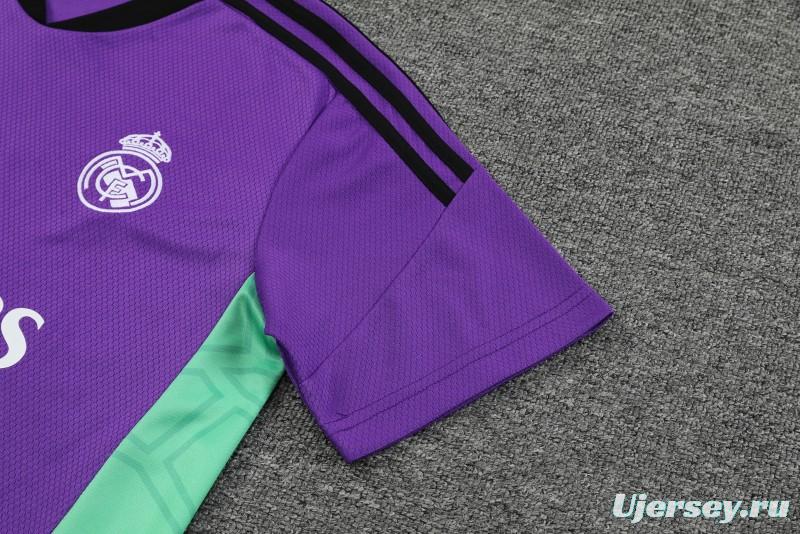 23-24 Real Madrid Purple Short Sleeve+Shorts