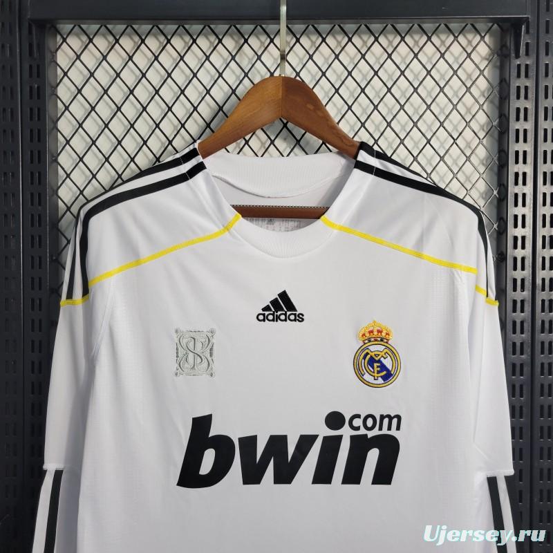 Retro Long Sleeve 09/10 Real Madrid Home Jersey