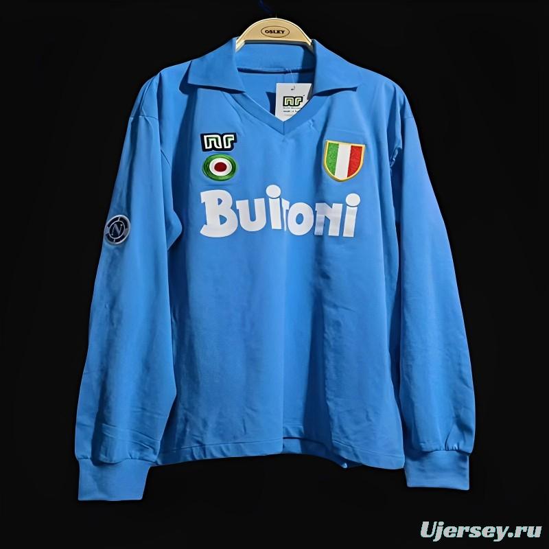 Retro 87/88 SSC Napoli Home Long Sleeve Jersey