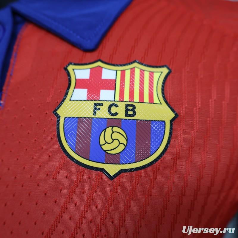 Player Version Barcelona Blue Red Jersey