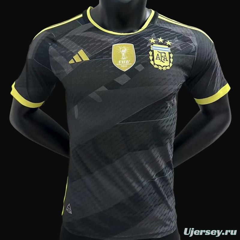 Player Version 2023 Argentina Black Special Jersey With Champion Patch