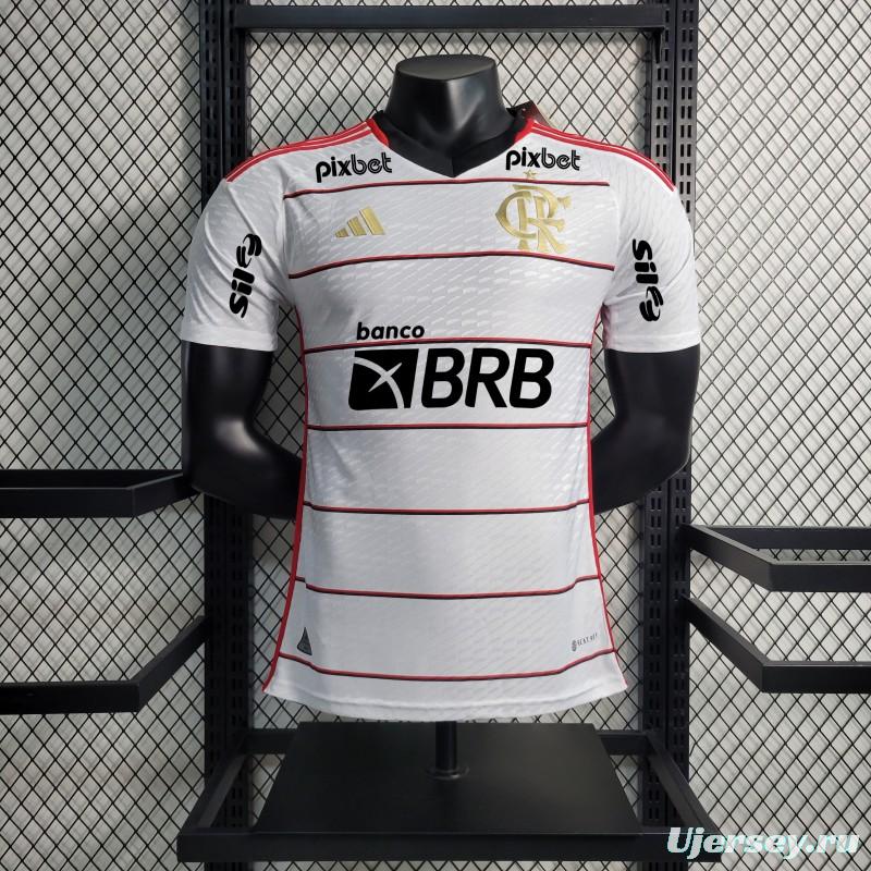 Player Version 23/24 Flamengo Away Jersey With All Sponsors+Patches