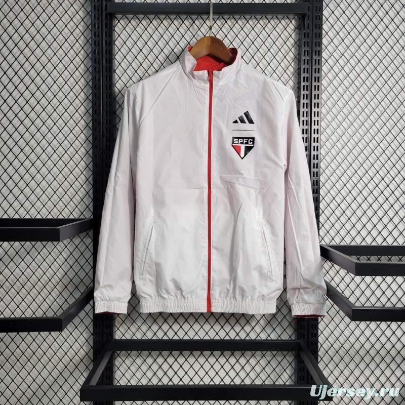 23-24 Sao Paulo Reversible White Red Windbreaker