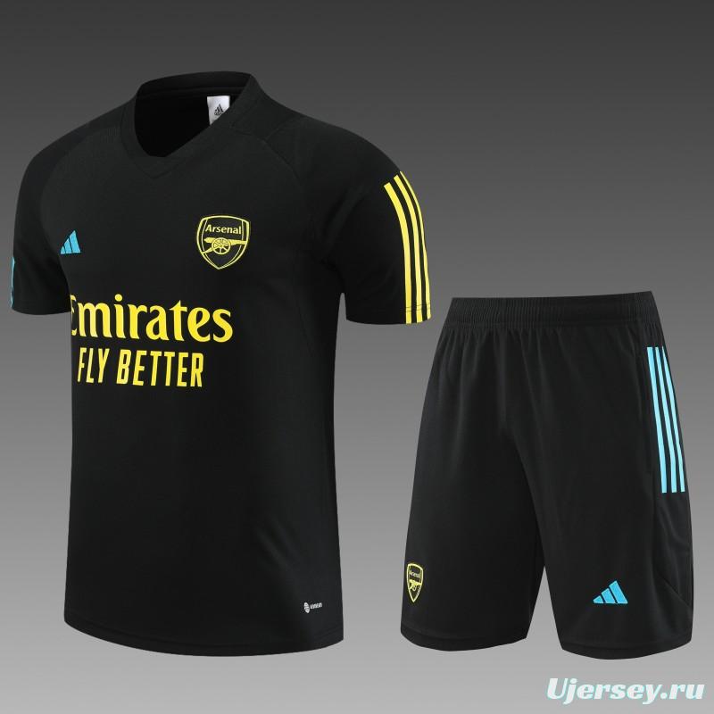 23 24 Arsenal Black Short Sleeve+Shorts