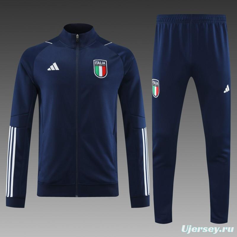 2023 Italy Navy Full Zipper Jacket +Pants