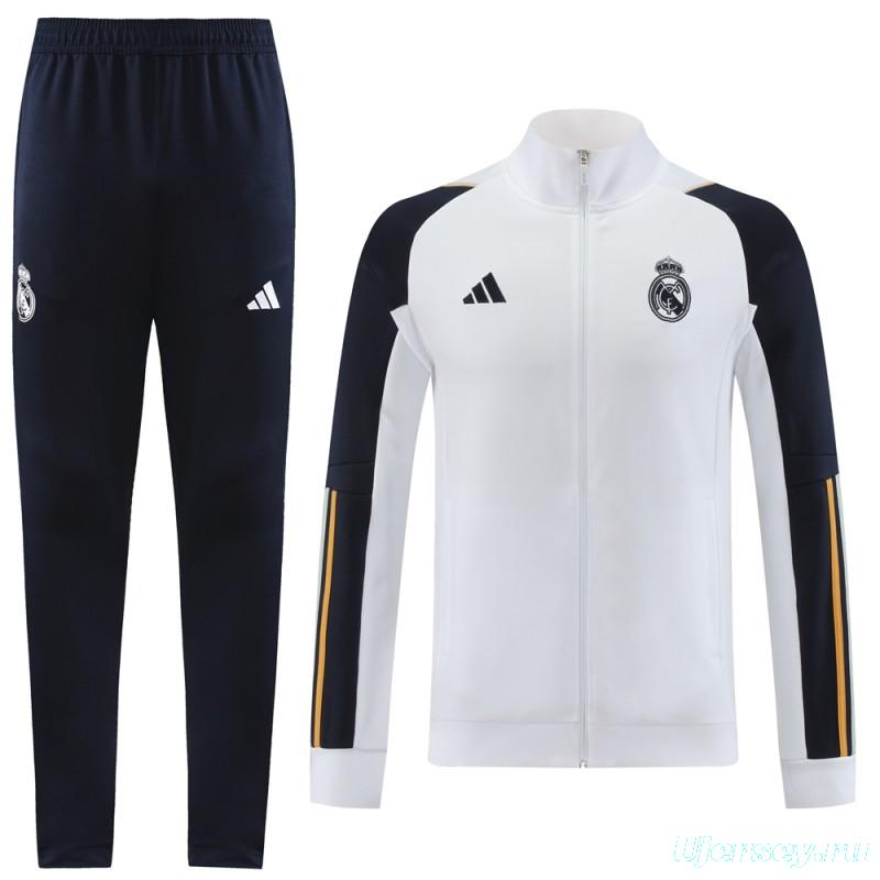 23/24 Real Madrid White/Navy Full Zipper +Pants
