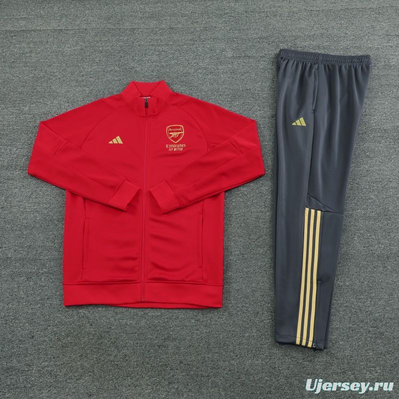 23/24 Arsenal Red Full Zipper Jacket+Pants