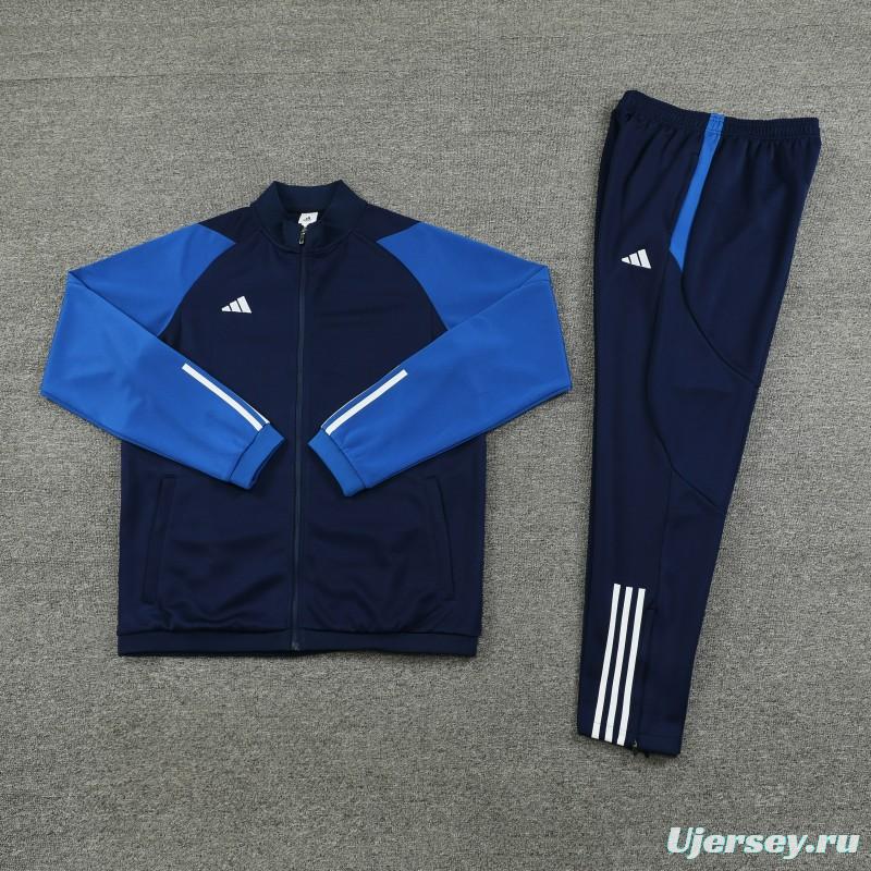 23/24 Adidas Black Blue Full Zipper Jacket+Pants