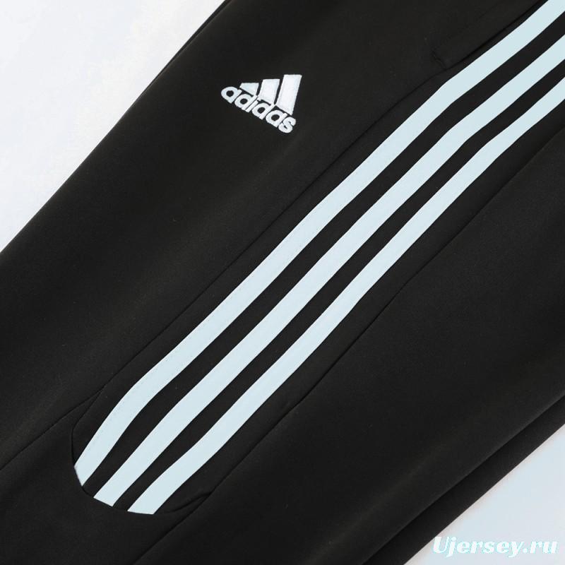 23/24 Adidas White/Black Full Zipper Hooide Jacket+Pants