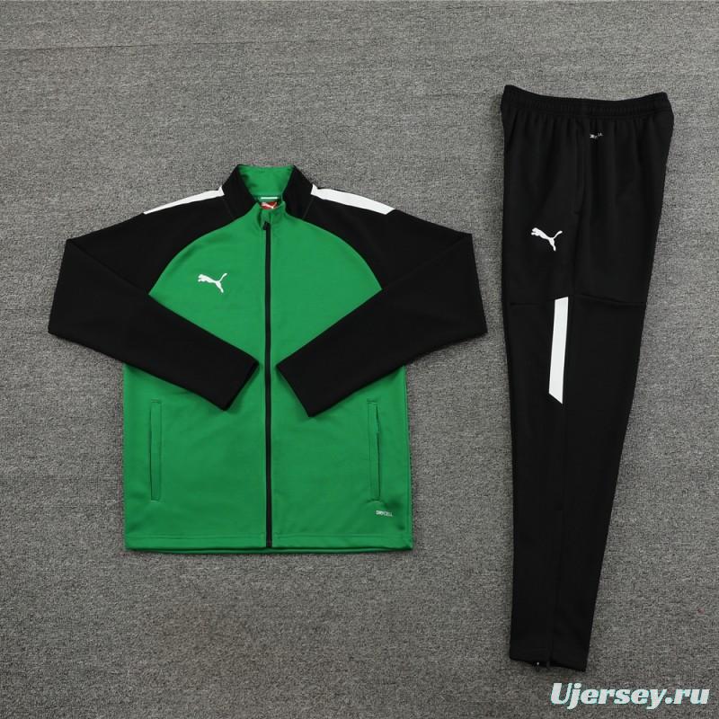 23/24 PUMA Black/Green Full Zipper Hooide Jacket+Pants