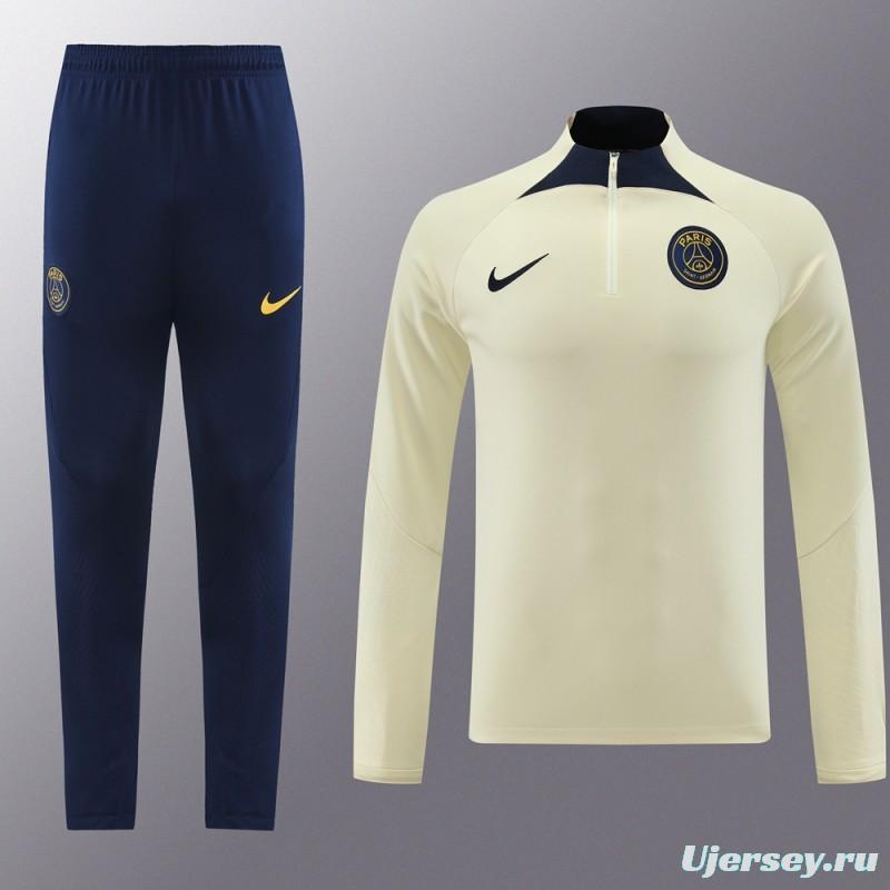23/24 PSG Yellow Half Zipper Jacket+Pants