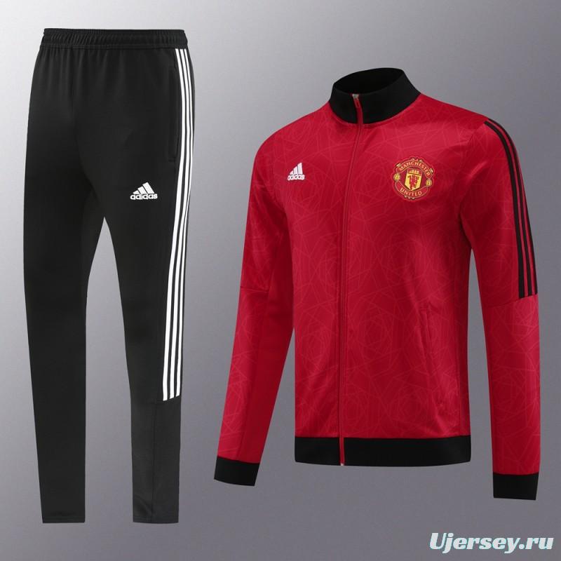 23/24 Manchester United Red Full Zipper Jacket+Pants