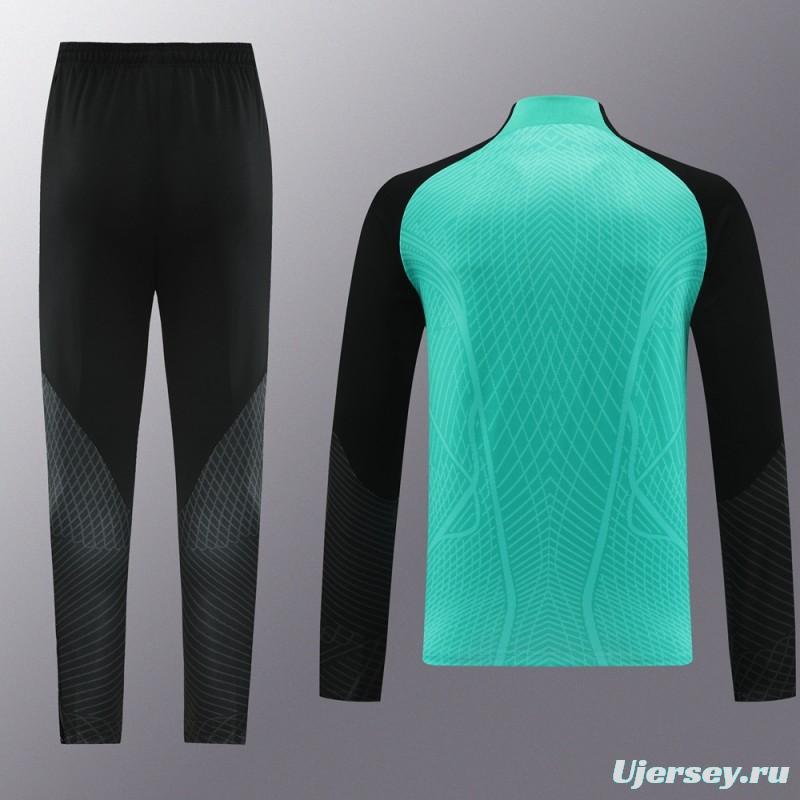 2024 Nike Green/Black Half Zipper Jacket+Pants