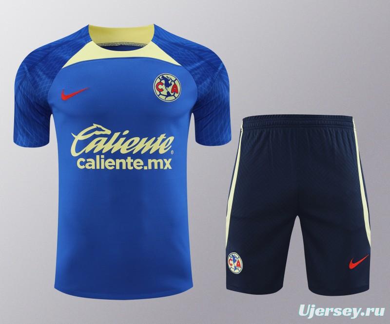 24/25 Club America Blue/Yellow Short Sleeve Jeresy+Shorts