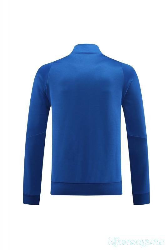 2024 Adidas Blue Half Zipper Jacket+Pants