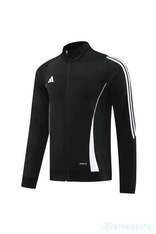 2024 Adidas Black/White Full Zipper Jacket+Pants