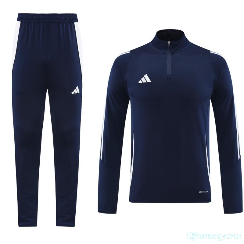 2024 Adidas Navy Half Zipper Jacket+Pants