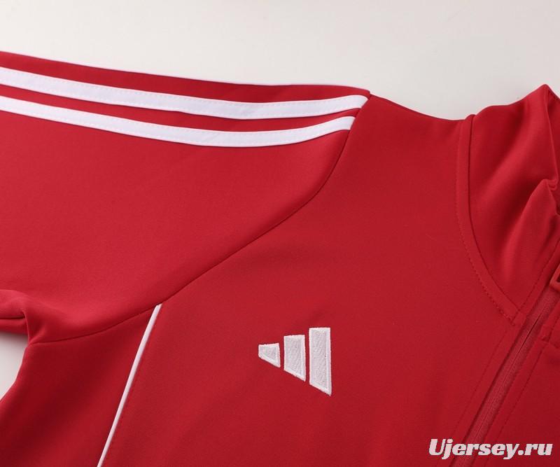 2024 Adidas Red/White Full Zipper Jacket+Pants