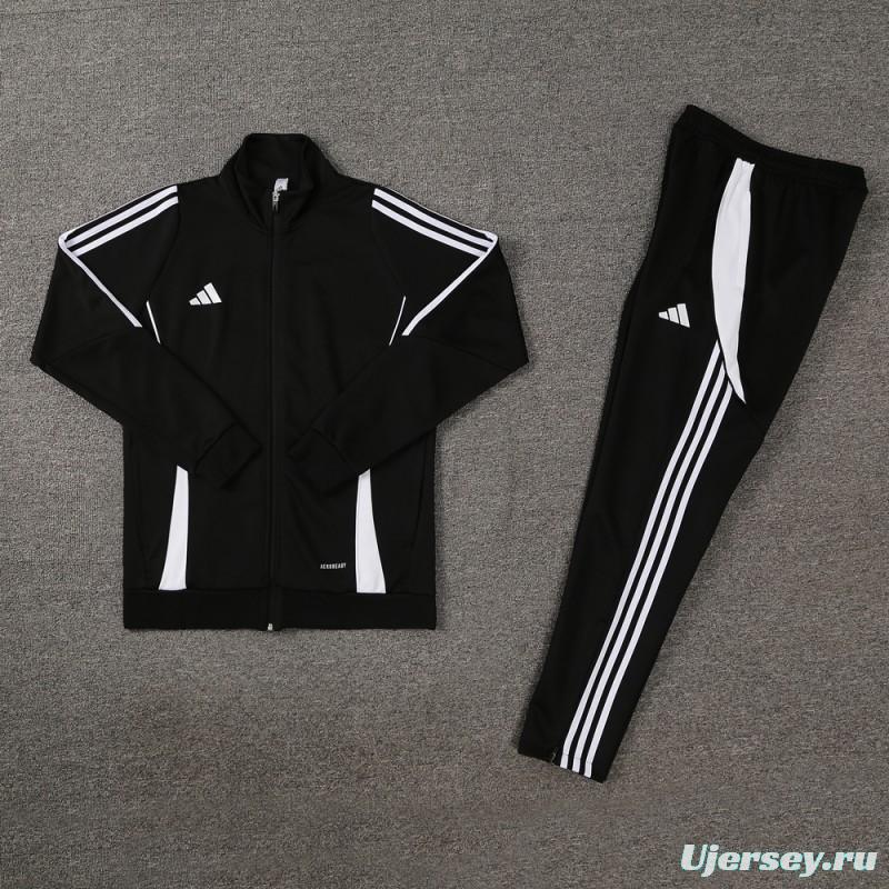 2024 Adidas Black/White Full Zipper Jacket+Pants