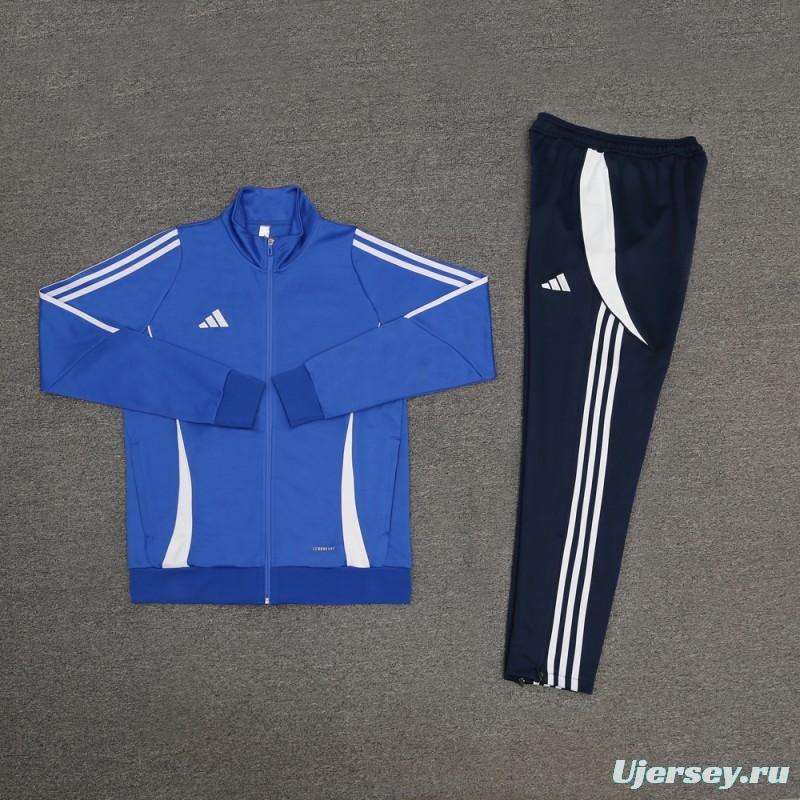 2024 Adidas Blue Half Zipper Jacket+Pants