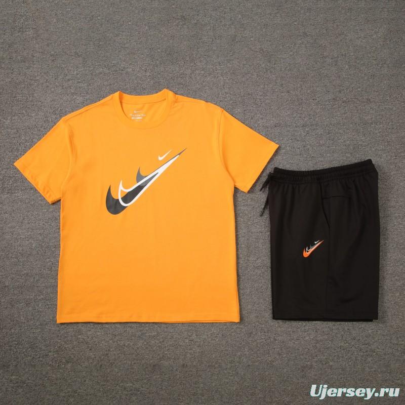 2024 Nike Yellow Cotton Short Sleeve Jersey+Shorts