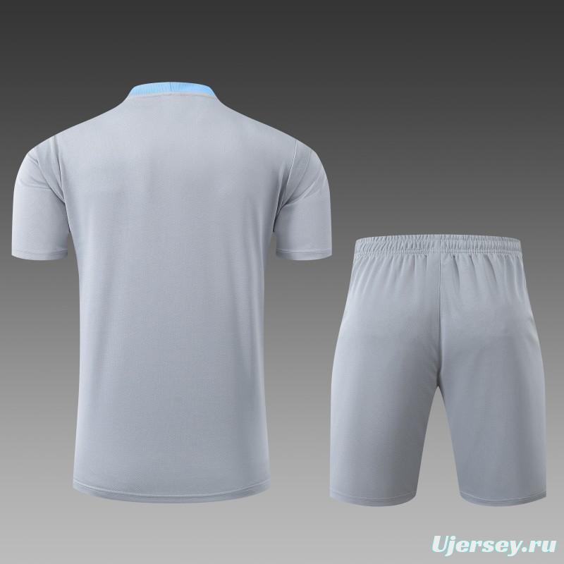 23/24 Tottenham Hotspur Grey Cotton Short Sleeve Jersey+Shorts