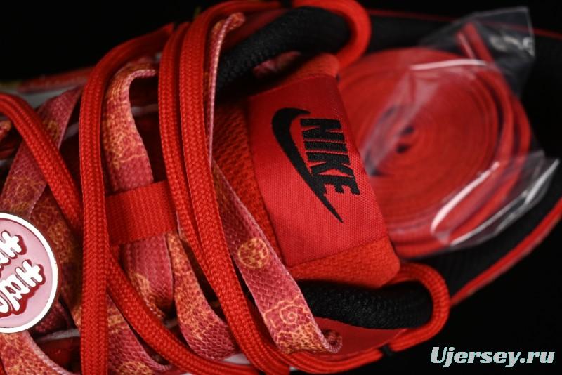 Nike Court Borough Chinese Traditional Style - Happy Marriage Custom Low-Top Skateboarding Shoes Non-Slip and Wear-Resistant - BQ5448-007