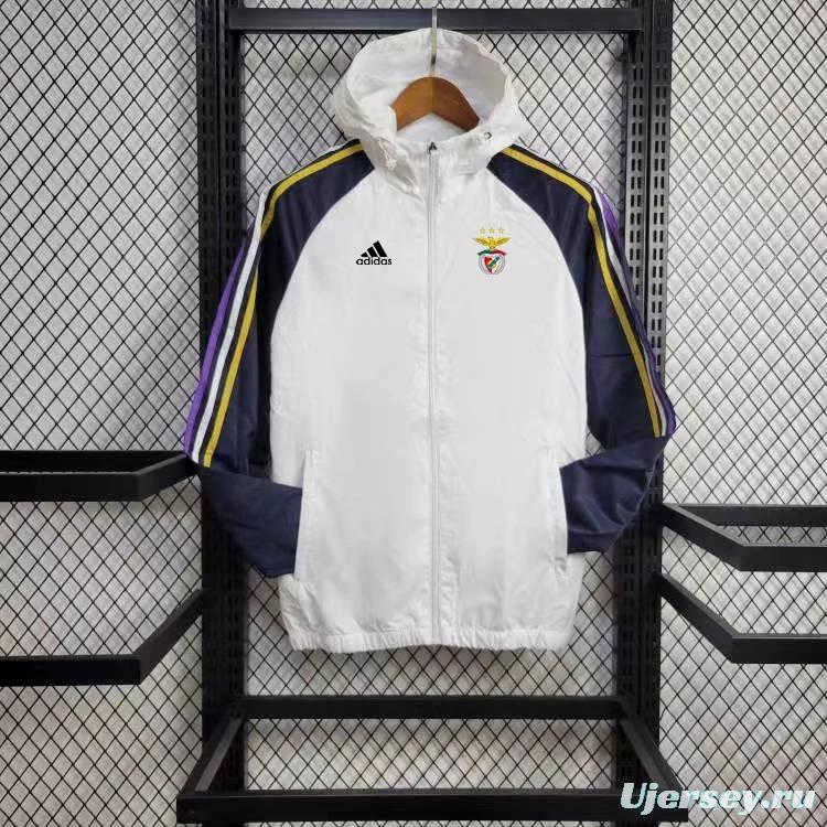 24/25 Benfica White Windbreaker