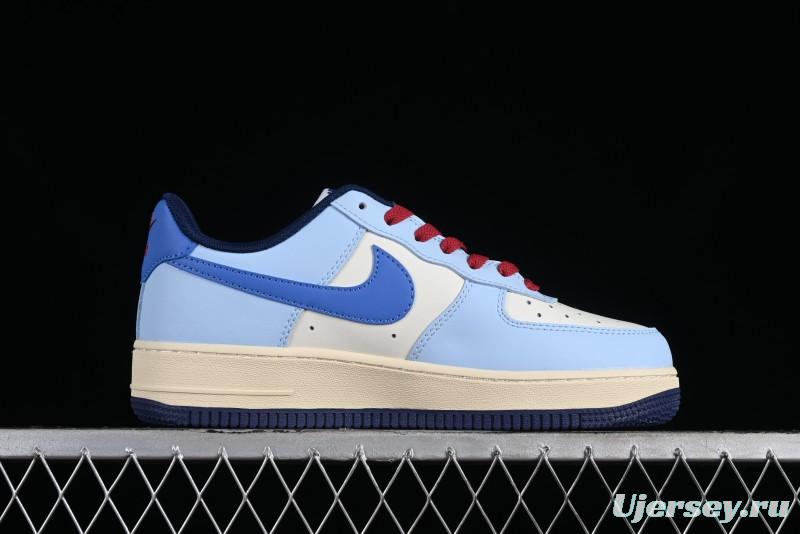 Nike Air Force 1 '07 Low Custom Casual Sneakers "Joker Red" with Full-Length Hexagonal Air Cushion - XL2402-333