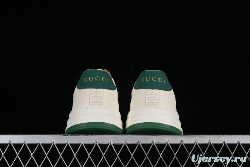 Gucci Chunky B Screener GG Casual Sneakers in Beige and Ebony GG Canvas with Leather Trim - 9Y9209666