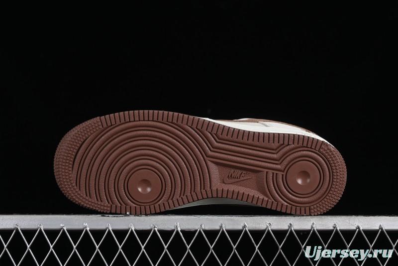 Nike Air Force 1 '07 Low Stussy Collaboration - Coffee Pig Suede Low-Top Casual Sneakers - HD1968-017