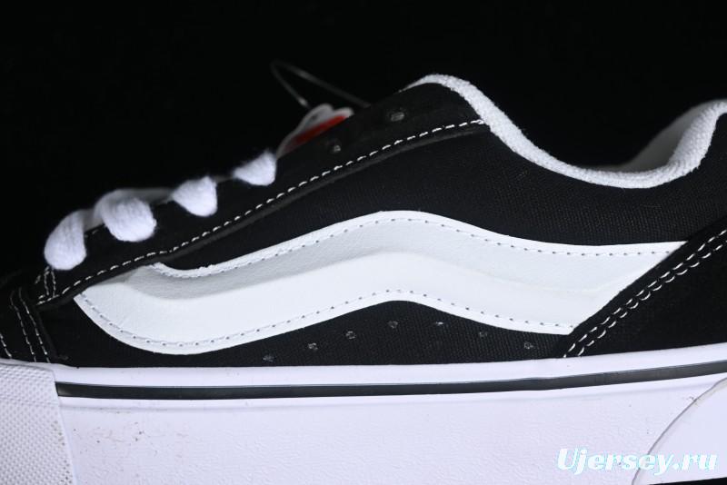Vans Classics Knu Skool Coca-Cola Collaboration Black White Embroidery Chunky Tongue Sneakers - VN0009QC6BTI