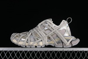 Balenciaga Phantom Sneaker 10th Generation Lace-Up Running Shoes with Transparent Heel Strap - W3XLL9191