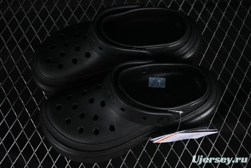 Crocs Classic Clog Retro Beach Sandals with Adjustable Heel Strap and Thick Sole - B.D4