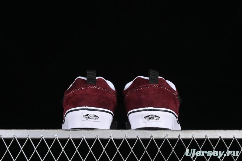 Vans Classics Knu Skool Chunky Tongue Retro Sneakers in Wine Red - VN0009QC02Y