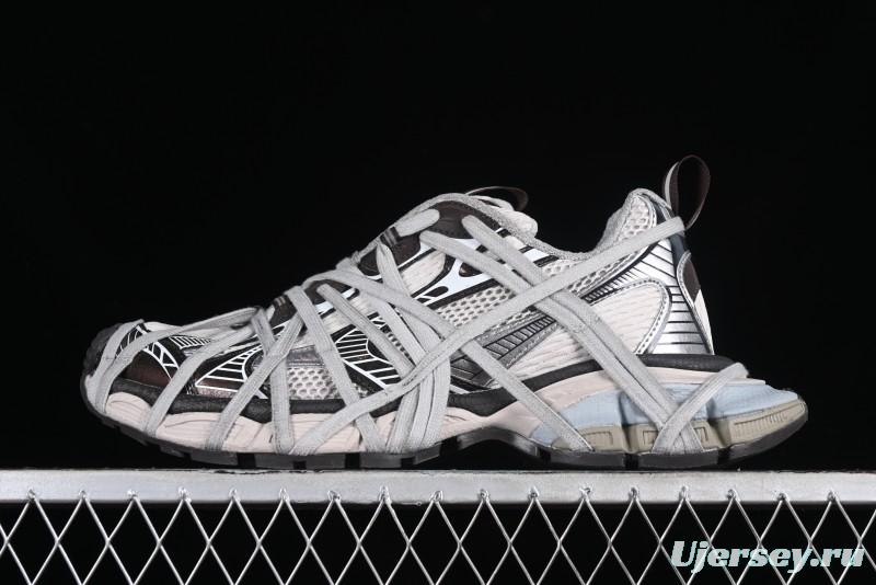 Balenciaga Phantom Sneaker 10th Generation Lace-Up Running Shoes with Transparent Heel Strap - W3XLL2097