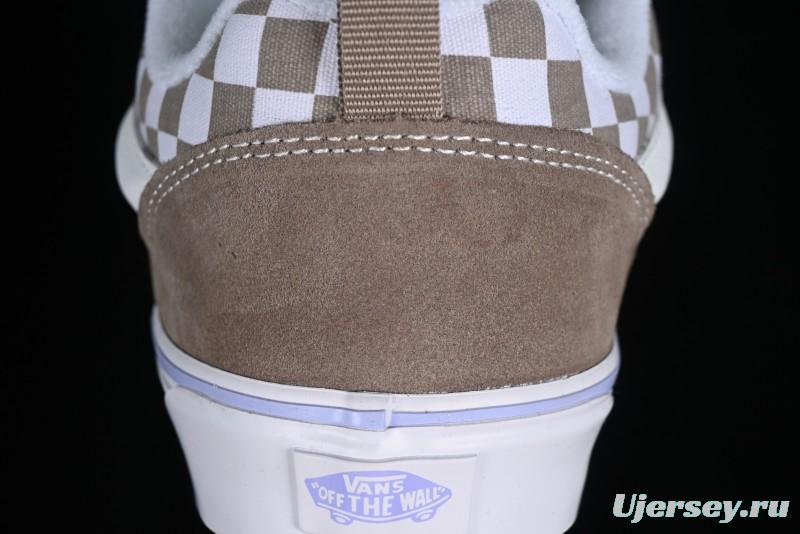 Vans Classics Knu Skool Retro Chunky Sneakers in Light Brown/Lilac Checkerboard - VN0009QC0AK