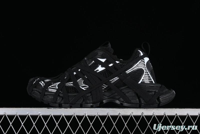 Balenciaga Phantom Sneaker 10th Generation Lace-Up Running Shoes with Transparent Heel Strap - W3XL11090