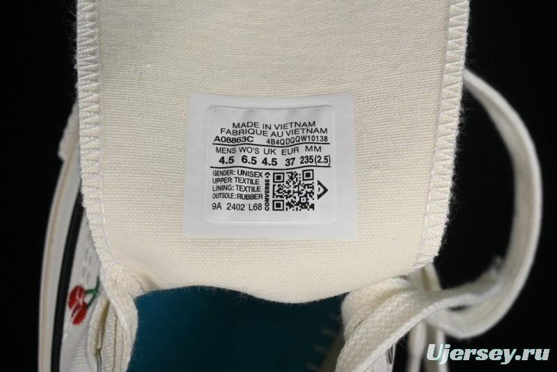Converse Chuck 1970s Official Cherry Embroidery Canvas Sneakers - A08863C