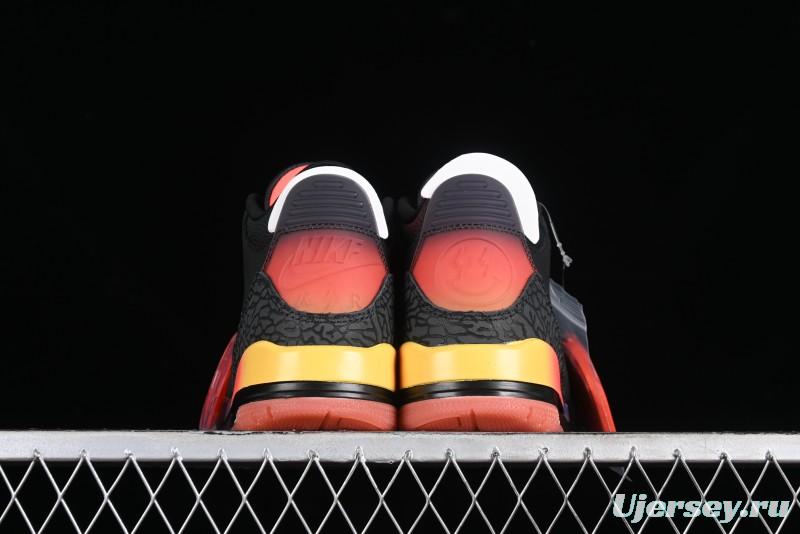 Nike Air Jordan 3 Retro "Rio" Collaboration Sneakers with Gradient Heel and J Balvin Logo - FN0344-001
