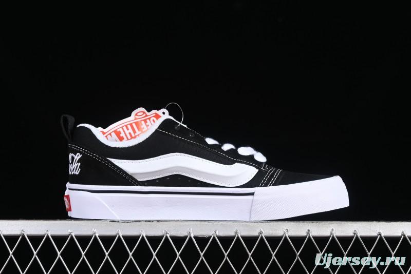 Vans Classics Knu Skool Coca-Cola Collaboration Black White Embroidery Chunky Tongue Sneakers - VN0009QC6BTI
