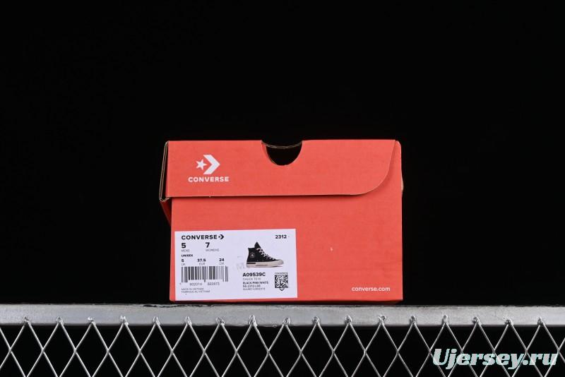 Converse Chuck 70s High Top Canvas Sneakers with Chain Accents in Black & Pink - A09539C