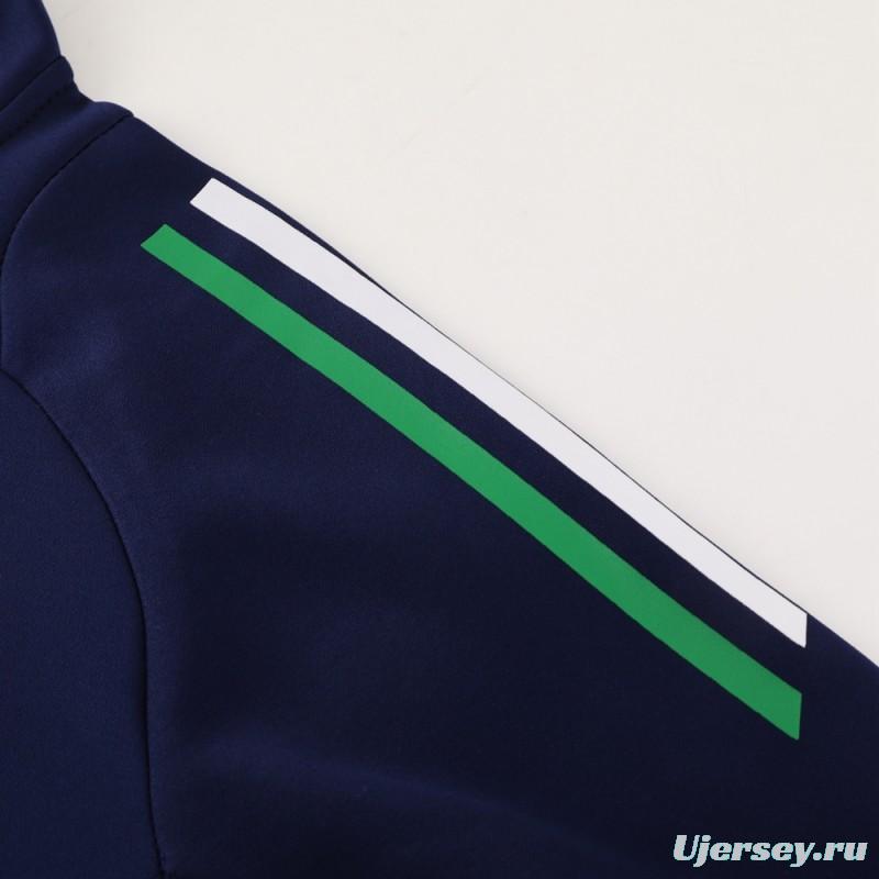 2024 Italy Navy Full Zipper Jacket +Long Pants