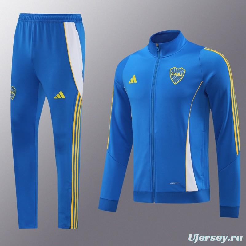 24/25 Boca Juniors Blue Hoodie Full Zipper Jacket +Long Pants