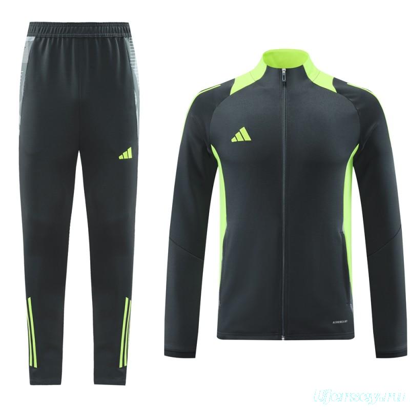 24/25 Adidas Grey/Green Full Zipper Jacket +Long Pants