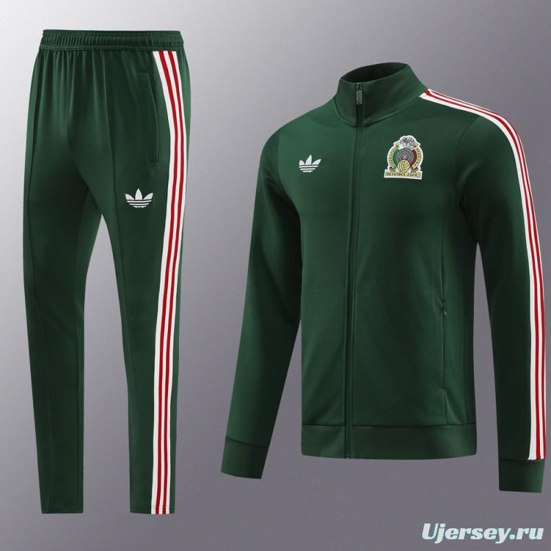 2024 Mexico Green Full Zipper Jacket +Long Pants